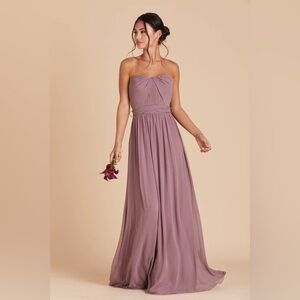 Birdy Grey Strapless Mauve Chiffon Gown